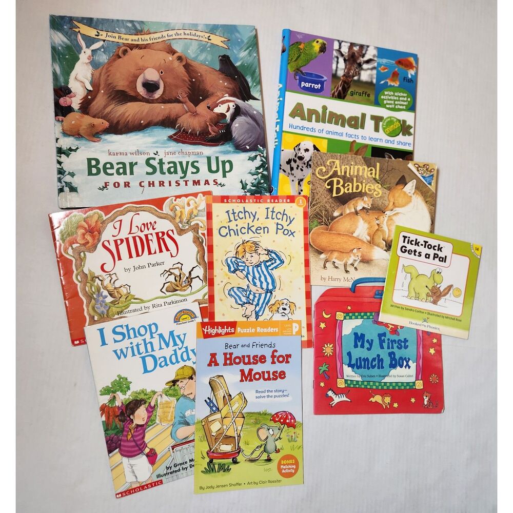 Mixed Children’s Book Lot – Animals, Holidays, Learning (9 Books)